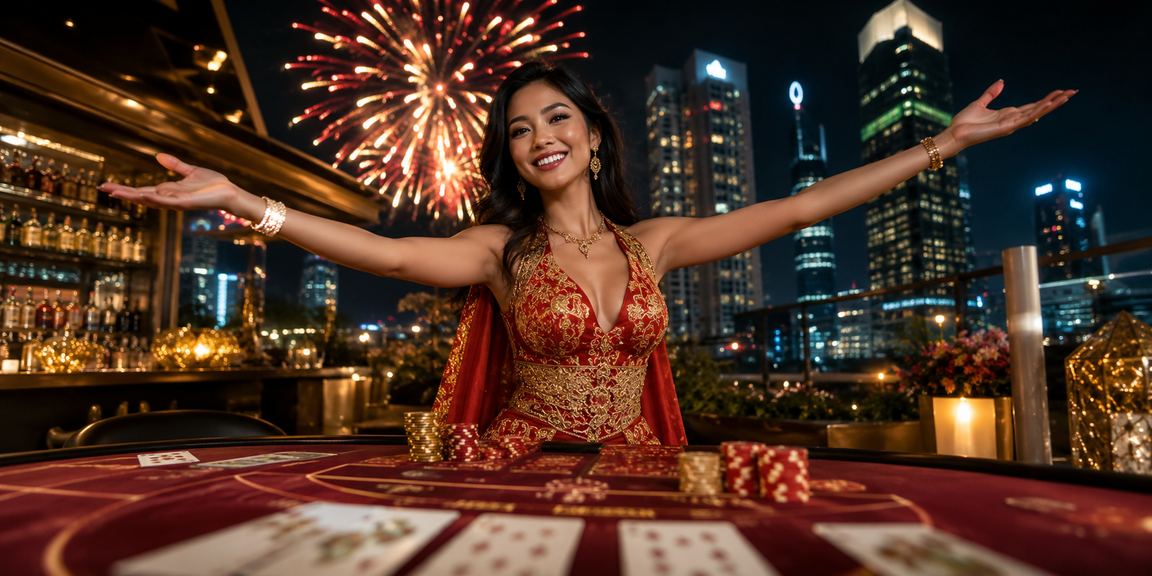 Papan permainan baccarat saat festival di Vietnam menunjukkan suasana elegan dan kompetisi